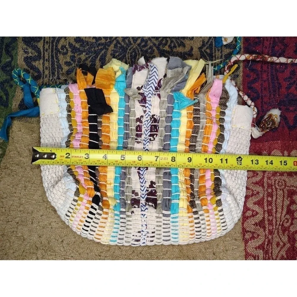Boho Woven Rug Hobo Bag Colorful Boho‎ Chic Shoulder Bag Upcycled